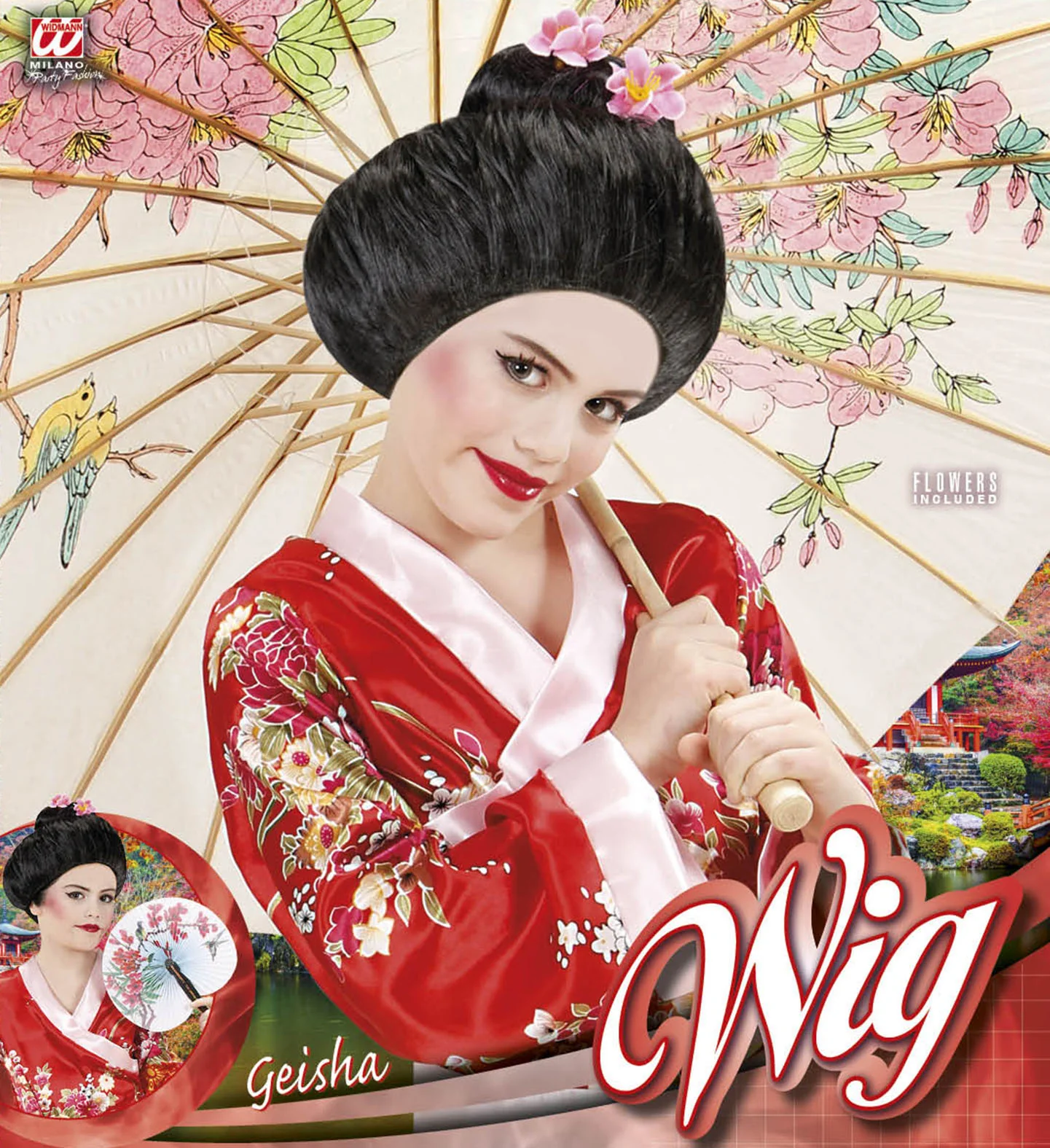 Geisha pruik kind voor Japanse kleding - Image 3