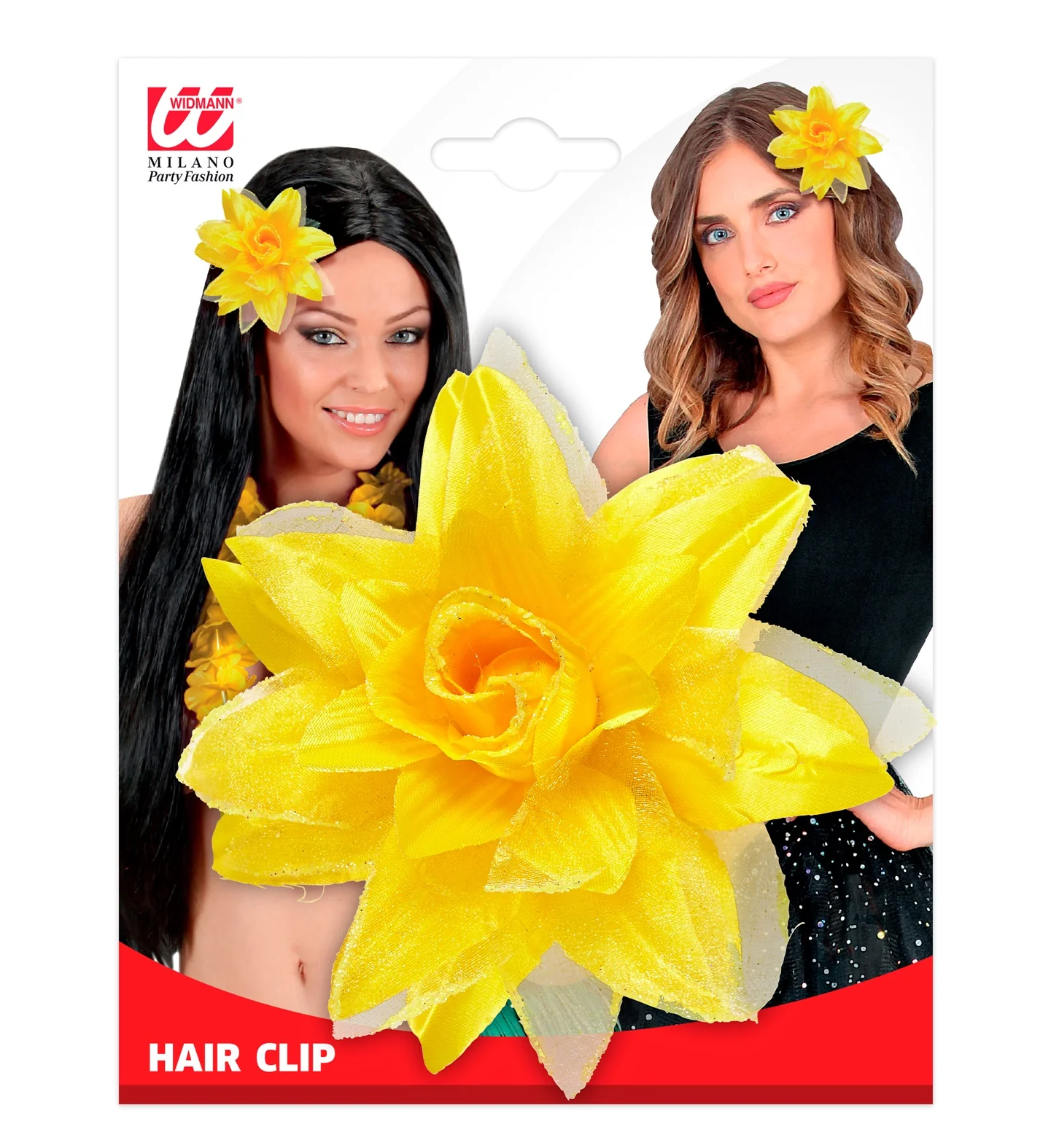 Gele bloemen haarclip met glitters - Image 6