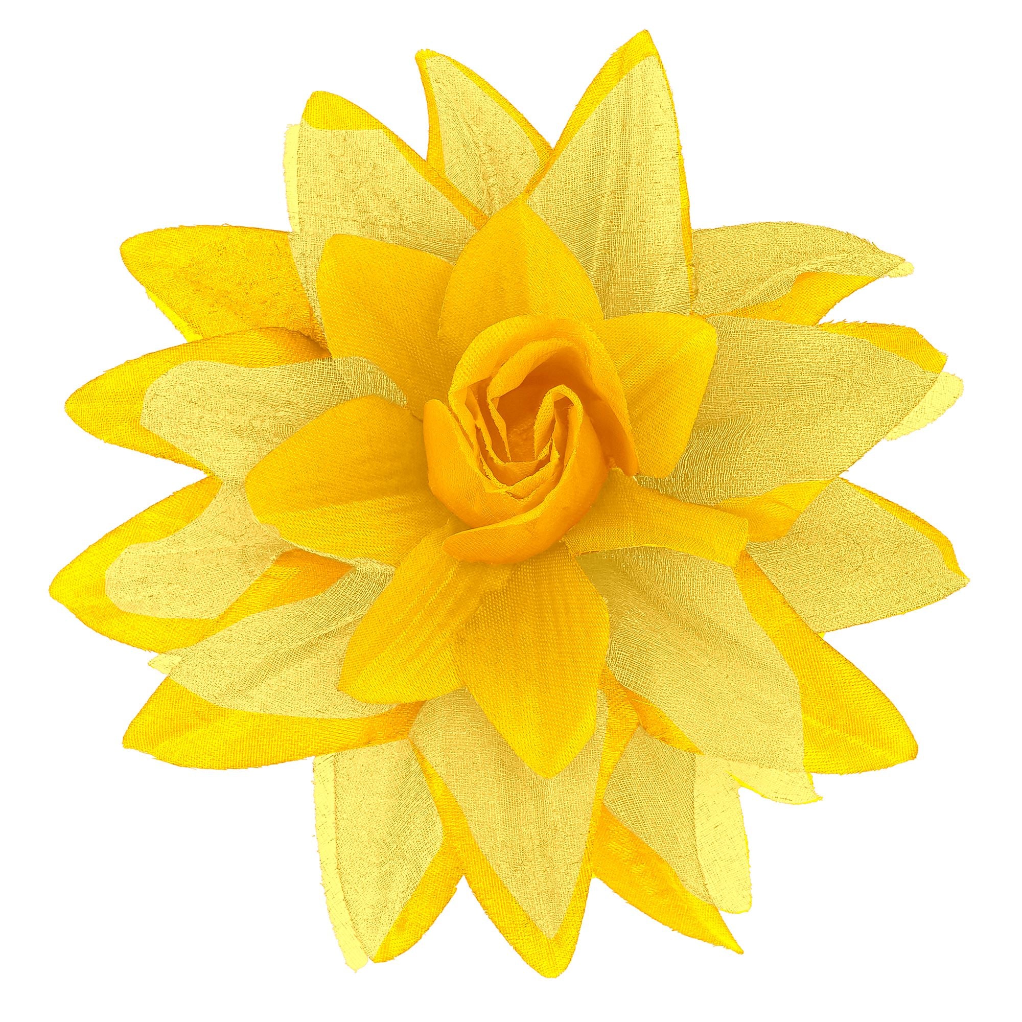 Gele bloemen haarclip met glitters - Image 7