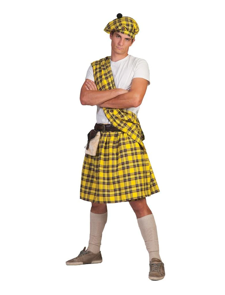 Gele Schotse kilts voor carnaval