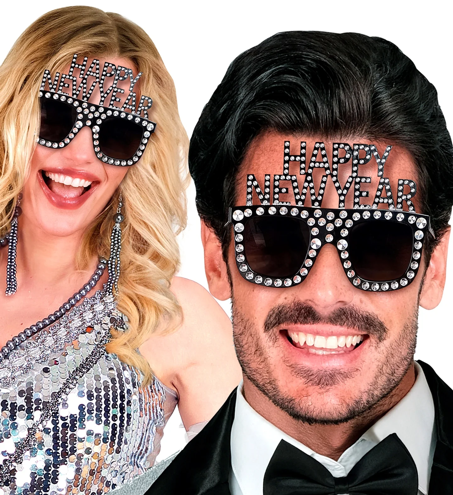 Happy New Year bril zilver - Image 2