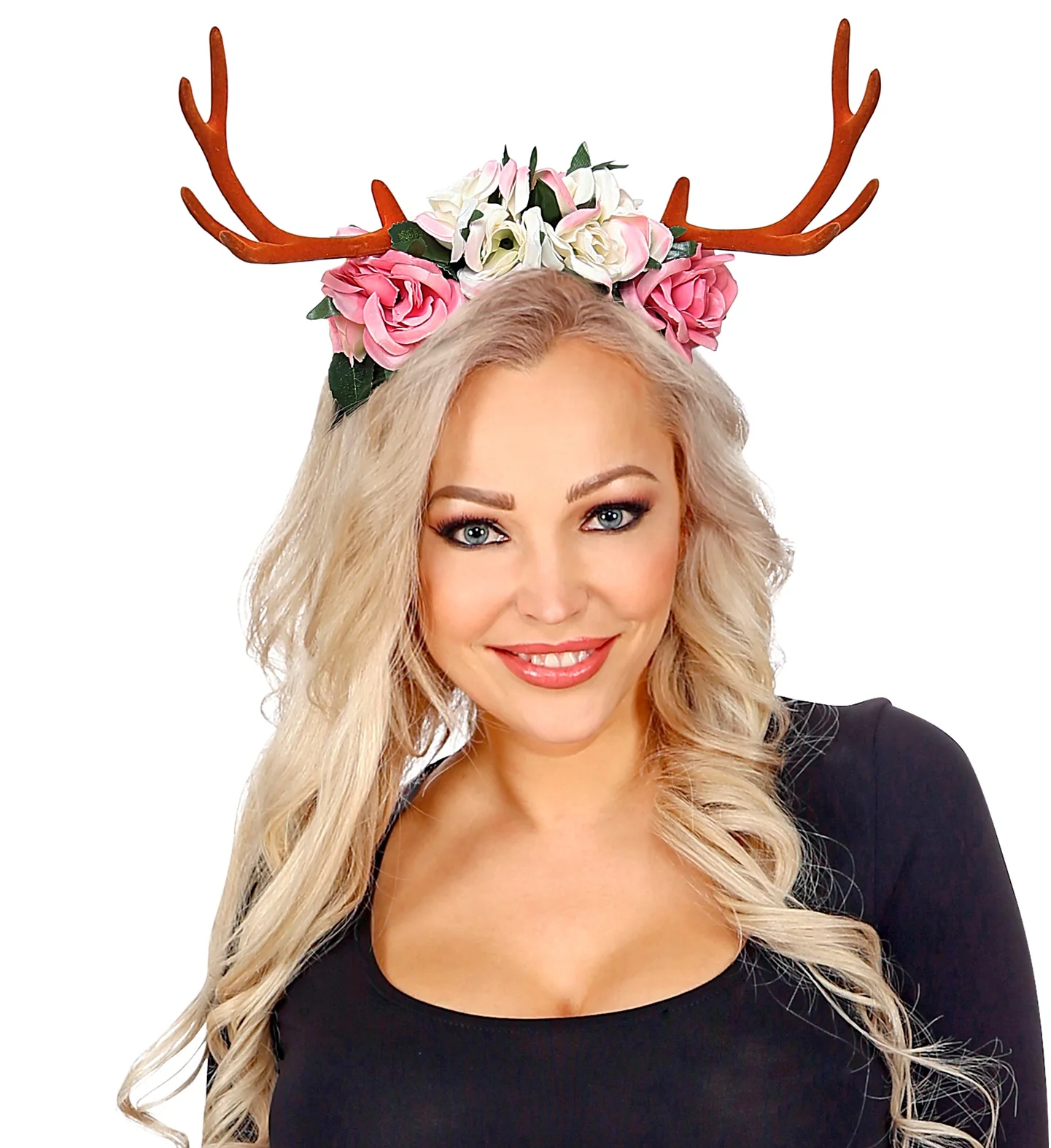 Gewei met bloemen diadeem - Image 2
