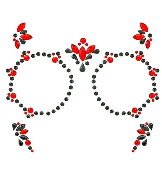 Gezichtsdecoratie dag van de doden rood/zwart Maud - Image 3