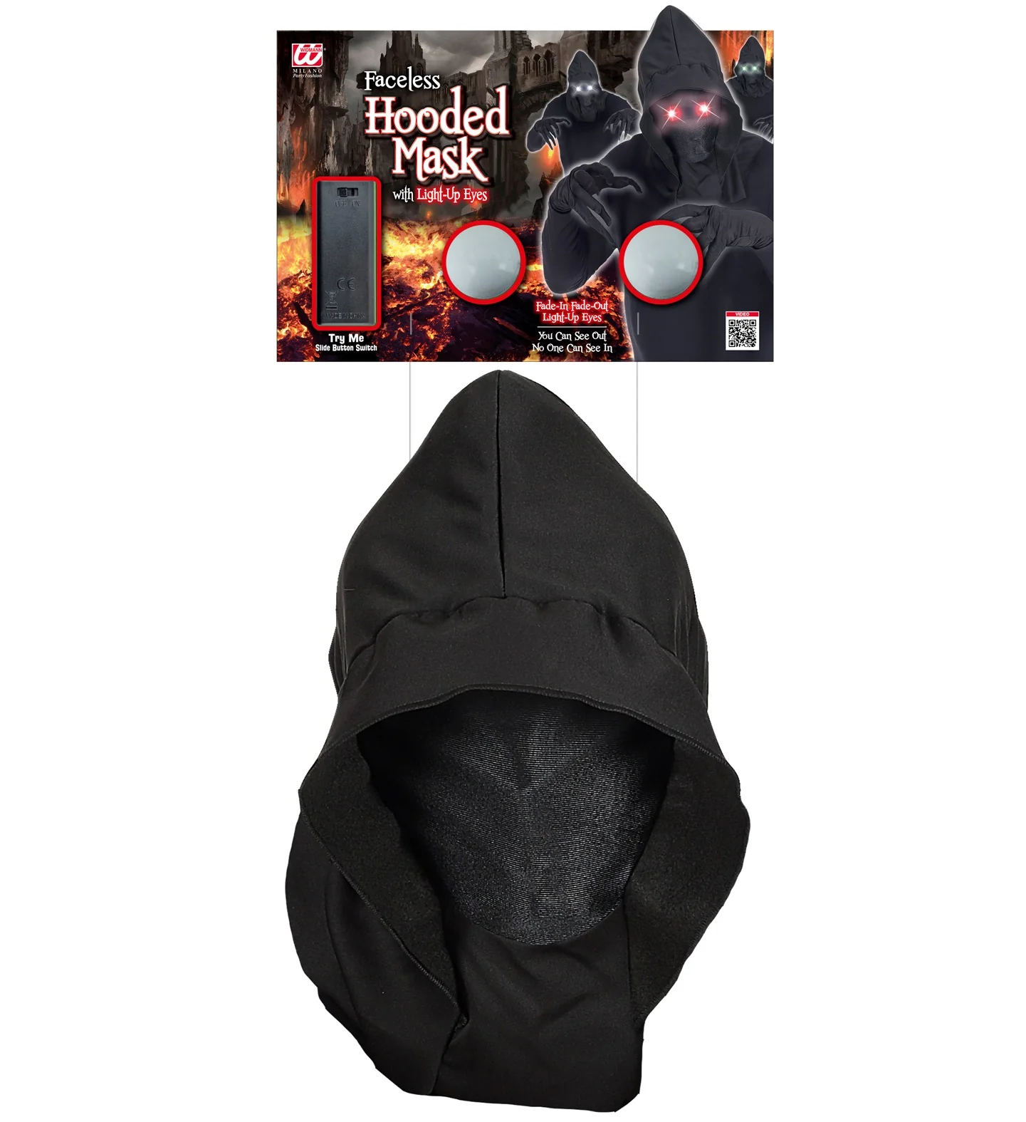 Gezichtsloos Masker Met Kap Rood Licht - Image 4