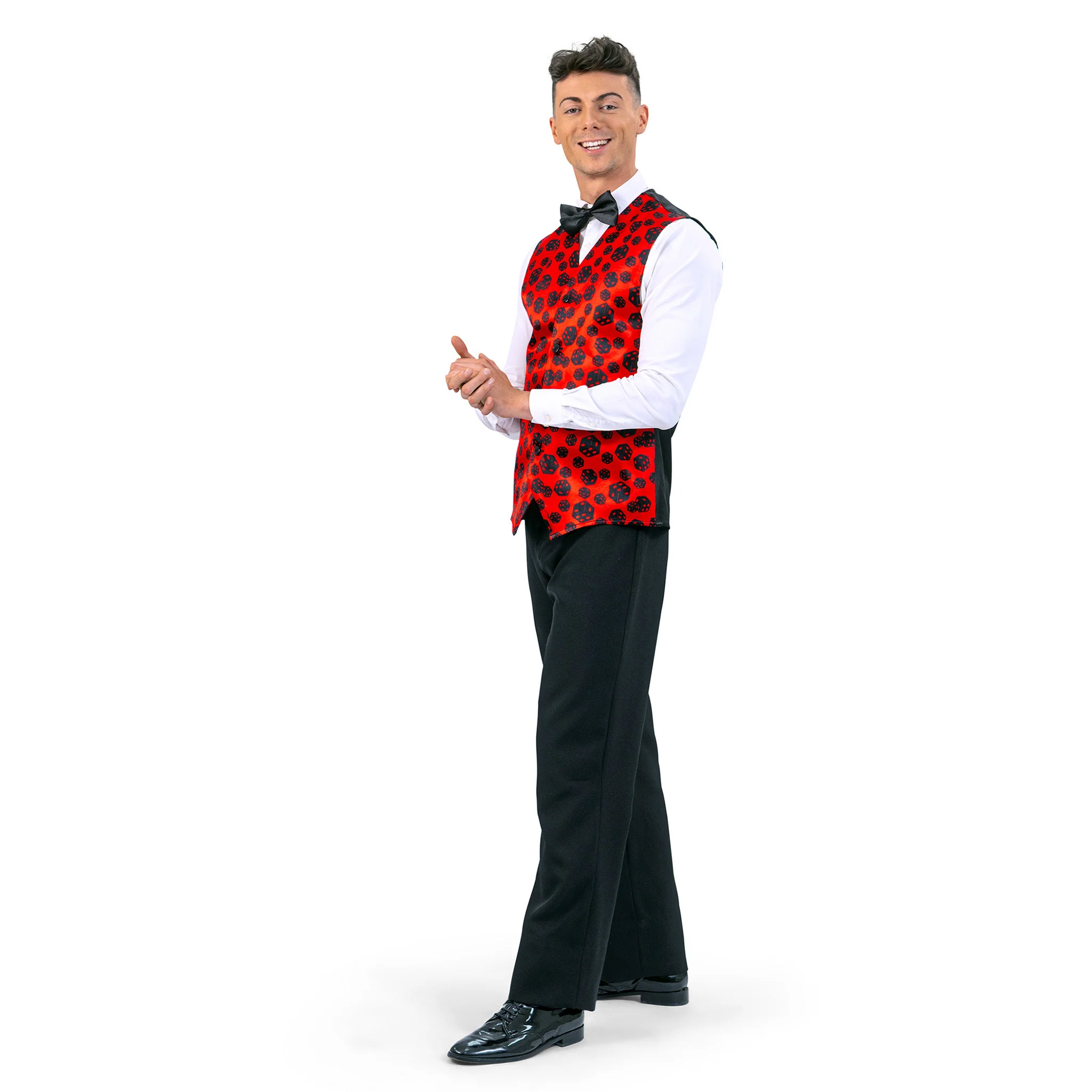 Gilet dobbelstenen rood/zwart - Image 4