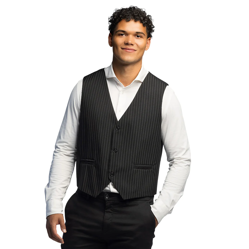Gilet Pinstripe zwart