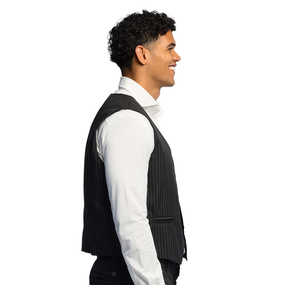 Gilet Pinstripe zwart - Image 4