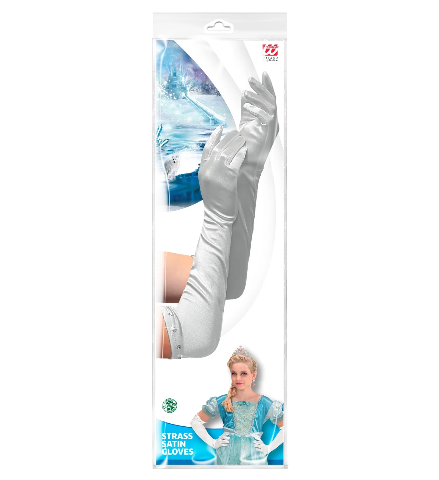 Satijnen handschoenen wit kinderen - Image 3