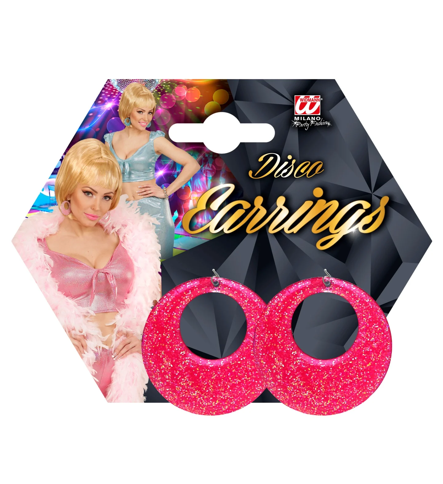 Glitter oorringen in roze - Image 4