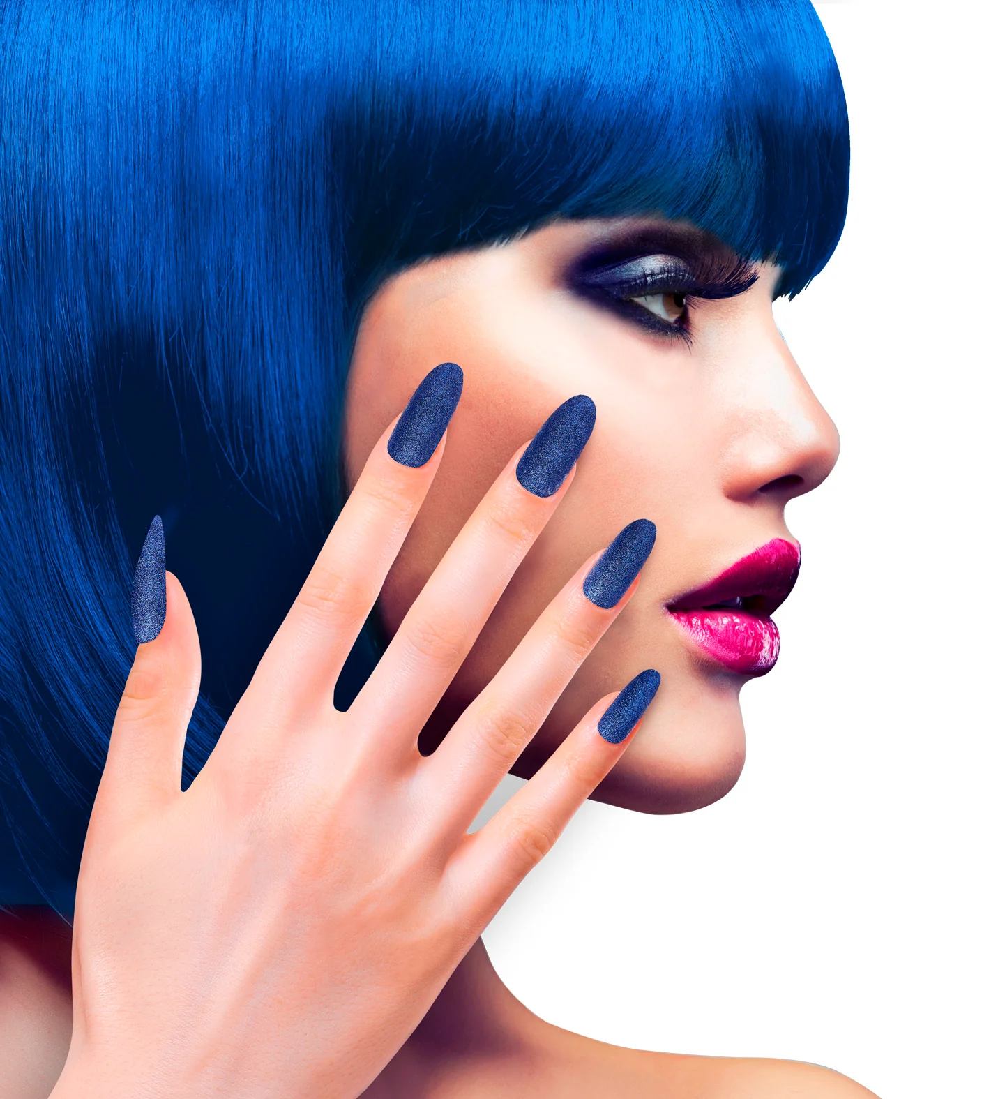 Glitter opplaknagels blauw - Image 2