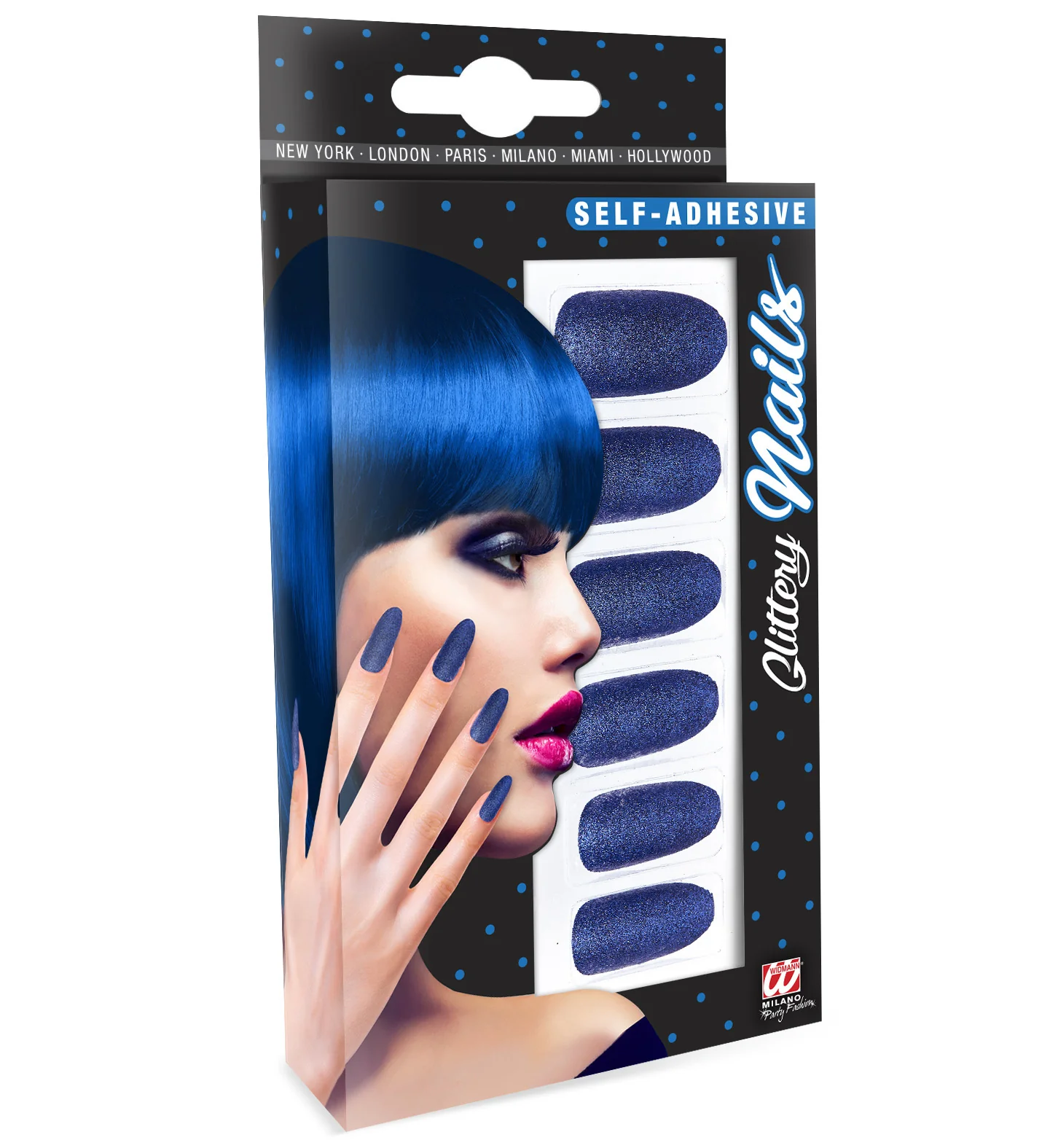 Glitter opplaknagels blauw - Image 3