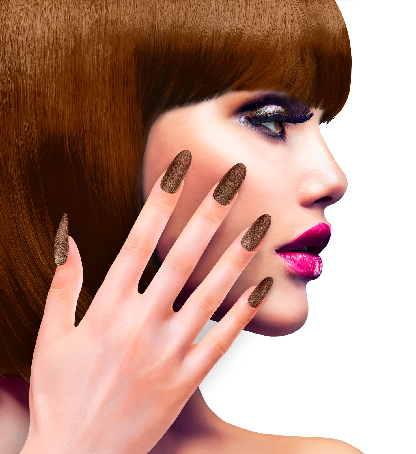 Glitter opplaknagels bruin - Image 2