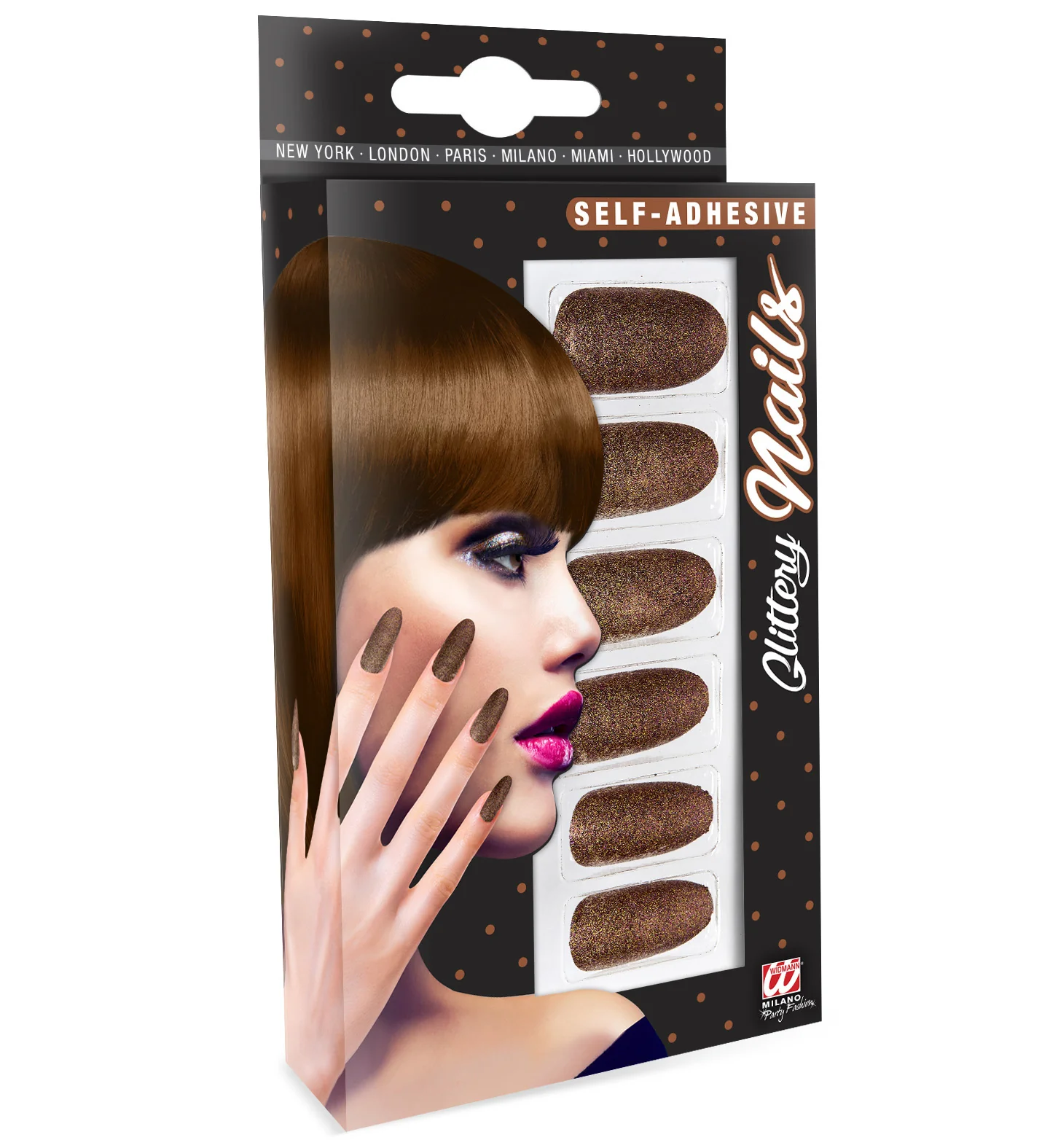 Glitter opplaknagels bruin - Image 3