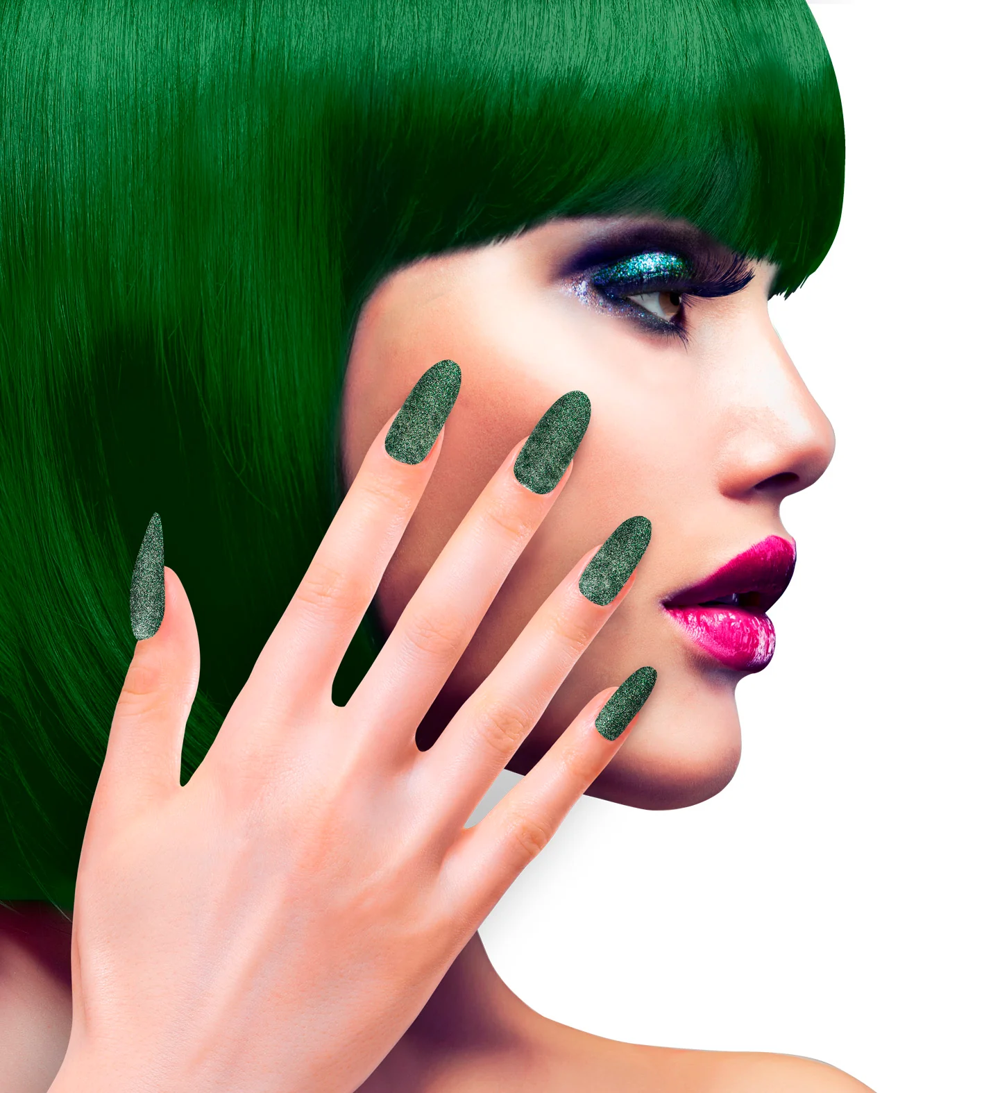 Glitter opplaknagels groen - Image 2