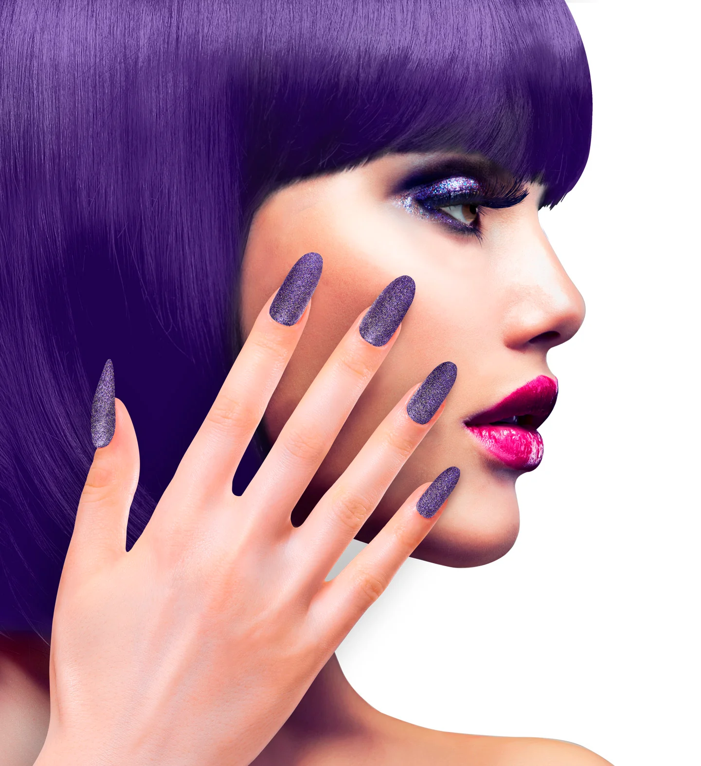 Glitter opplaknagels paars - Image 2