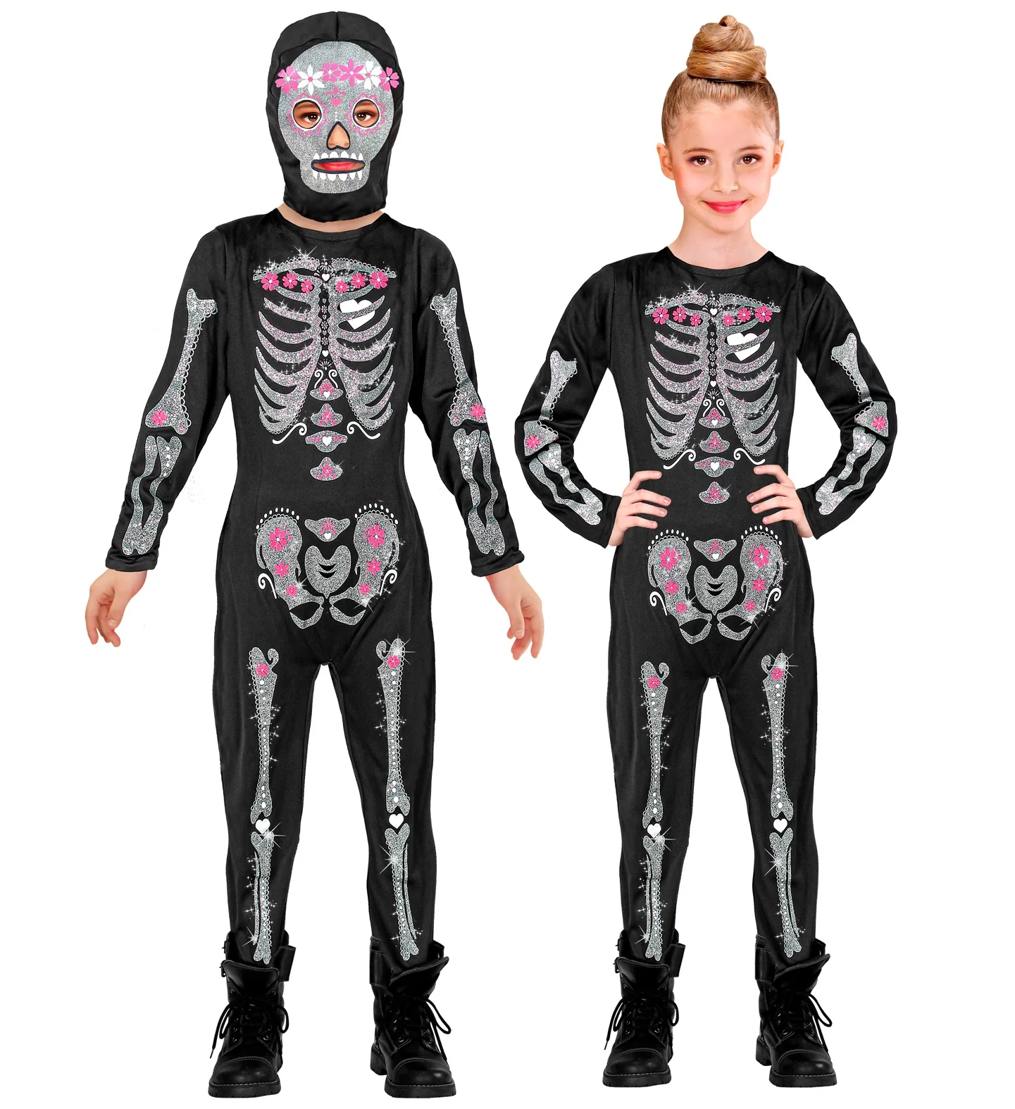 Glitter skelet pak kinderen - Image 2