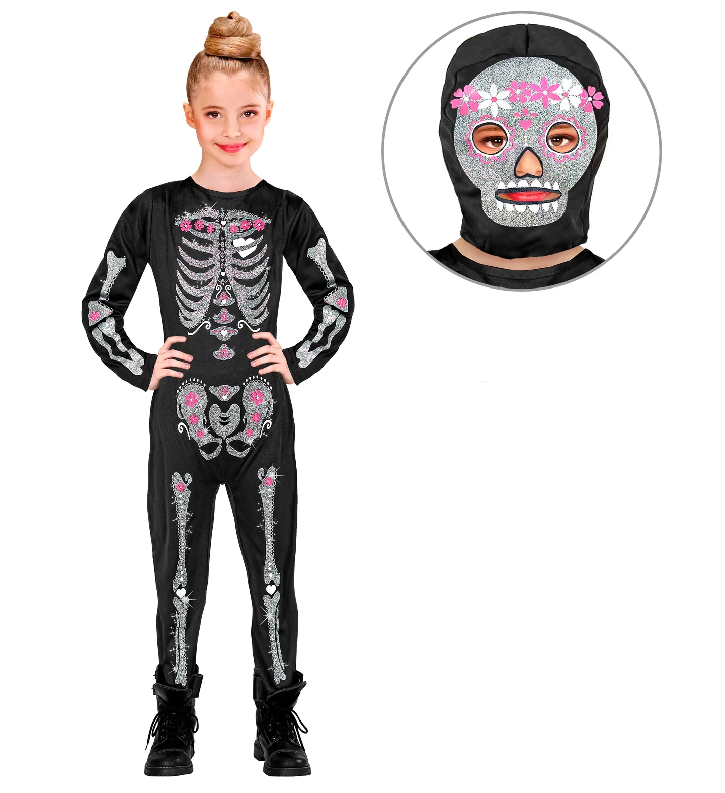 Glitter skelet pak kinderen - Image 3