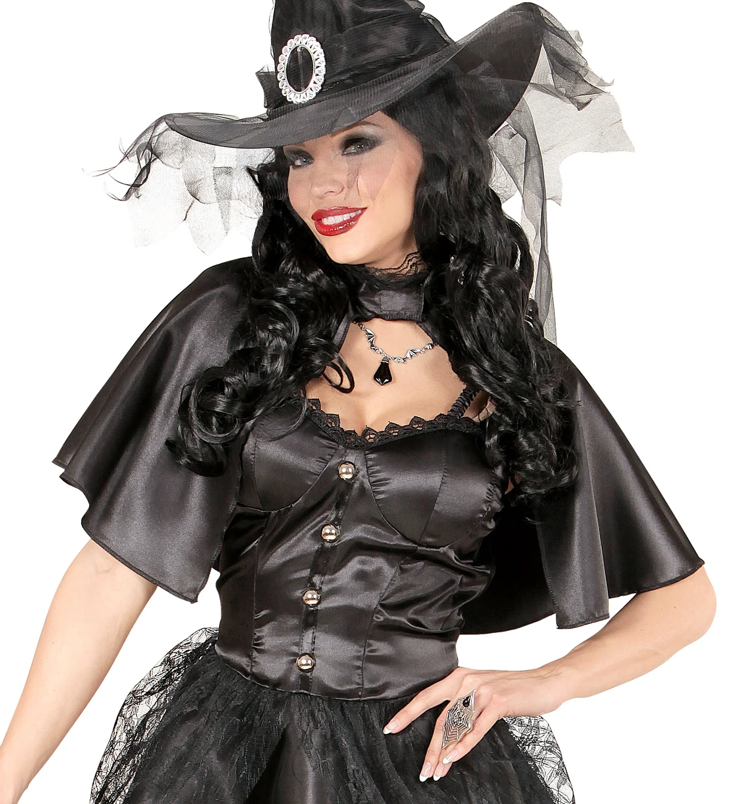 Gothic Ring Spin + Web Met Zwarte Gemsteen - Image 4