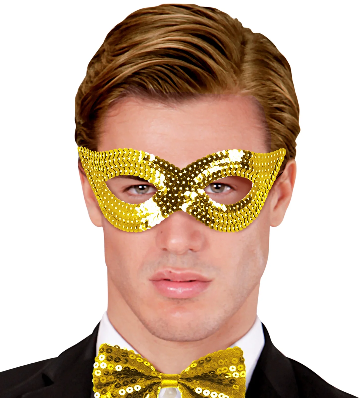 Goud oogmasker pailletten - Image 2