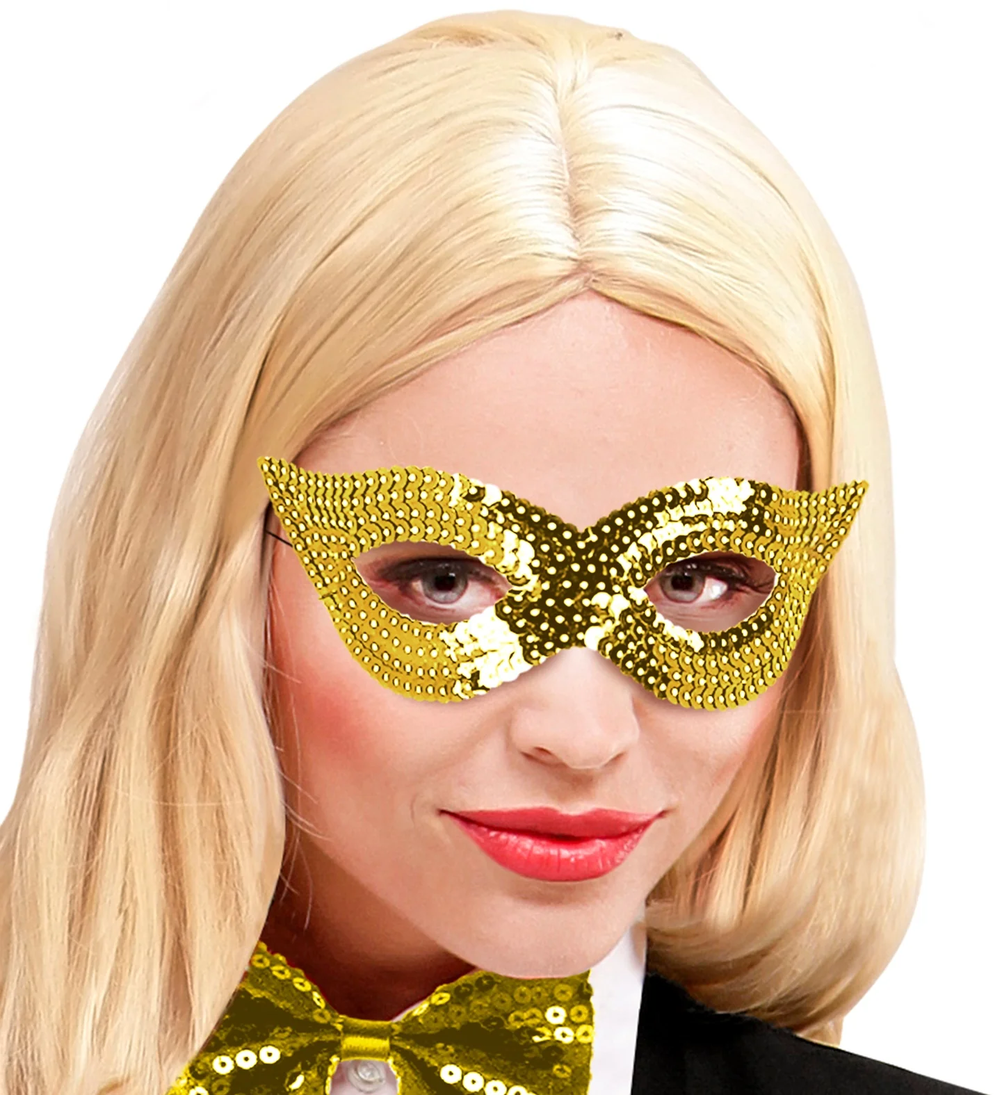 Goud oogmasker pailletten - Image 3