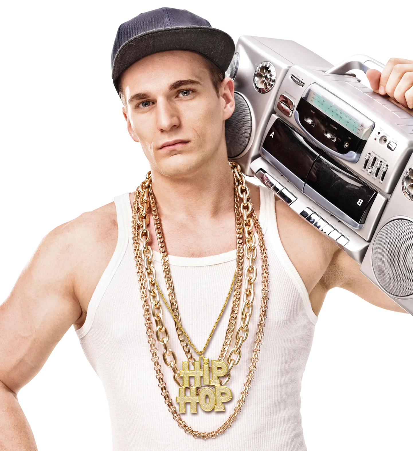 Gouden bling bling hip hop halsketting - Image 3