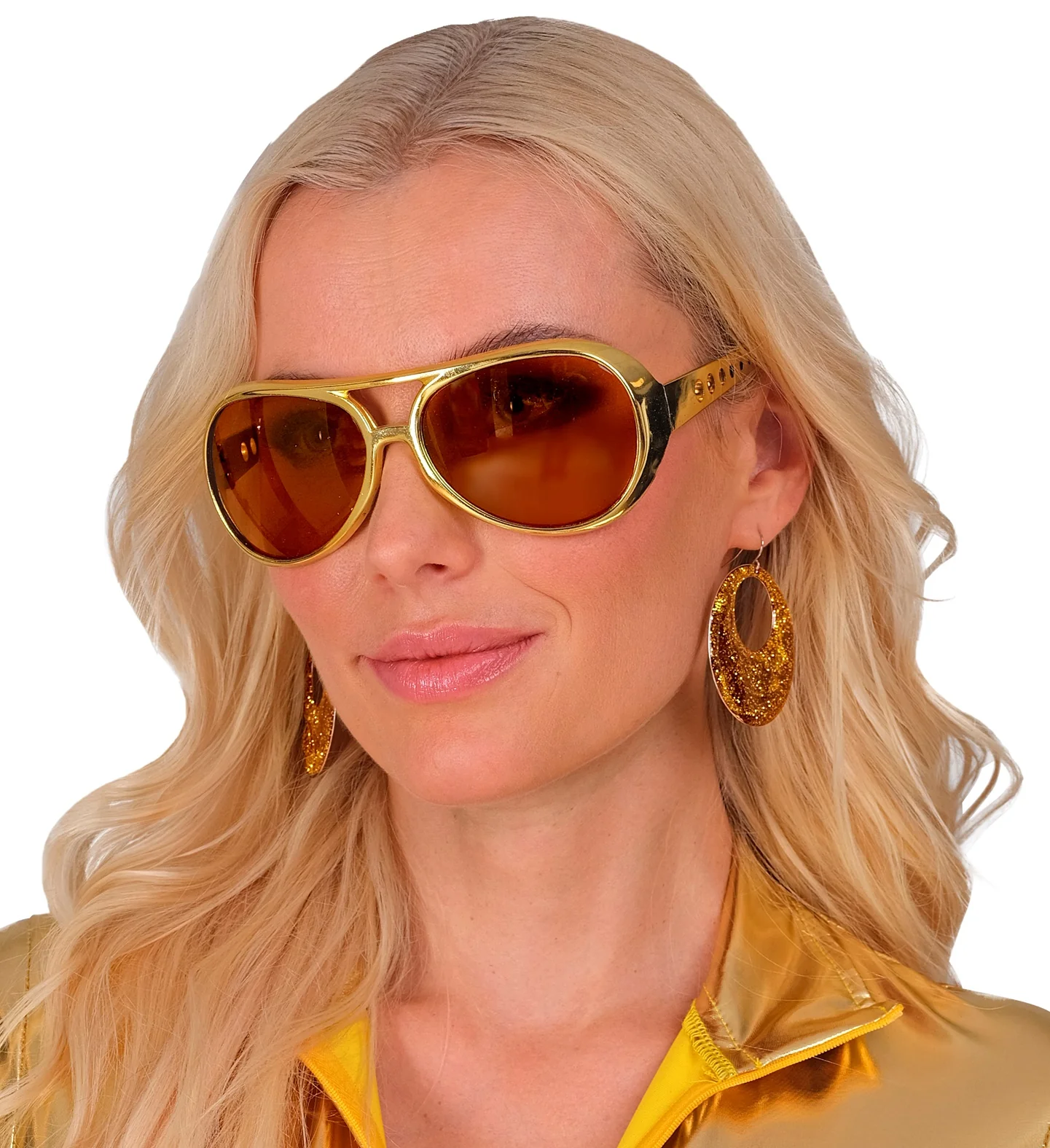 Gouden glitter oorbellen - Image 4