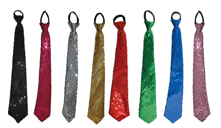 Gouden glitter stropdas met pailletten - Image 2