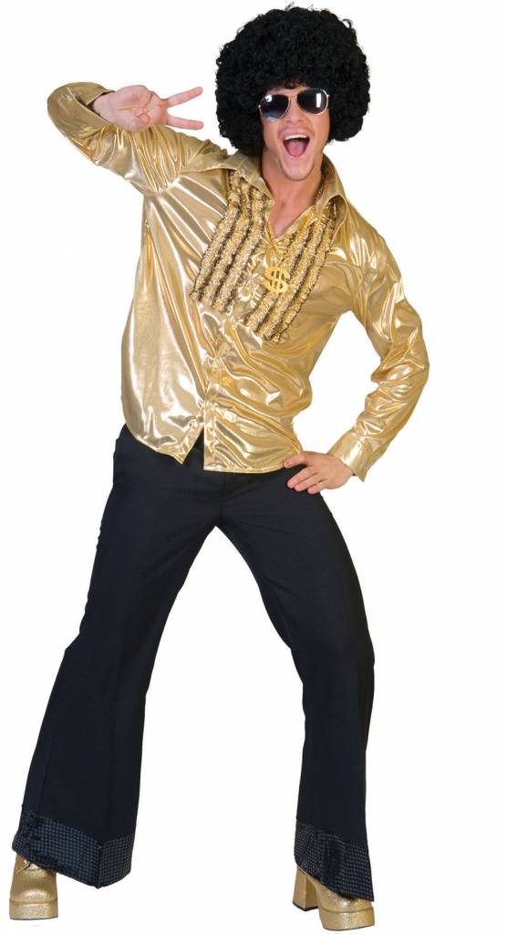 Gouden party shirts met glitter - Image 2