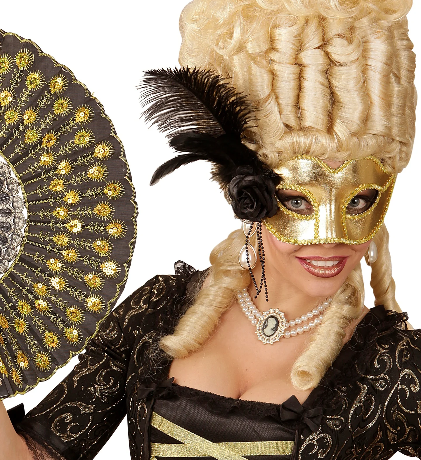 Gouden Venetiaans oogmasker voor carnaval en party - Image 3