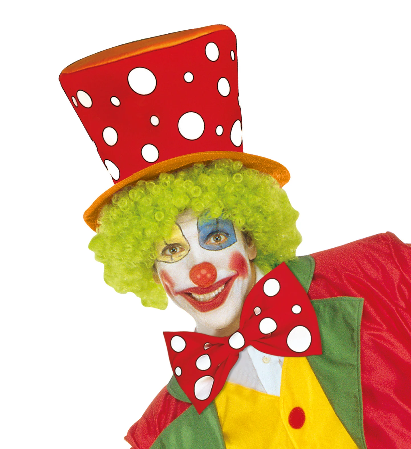 Clownshoed hoog rood oranje met witte bollen - Image 3