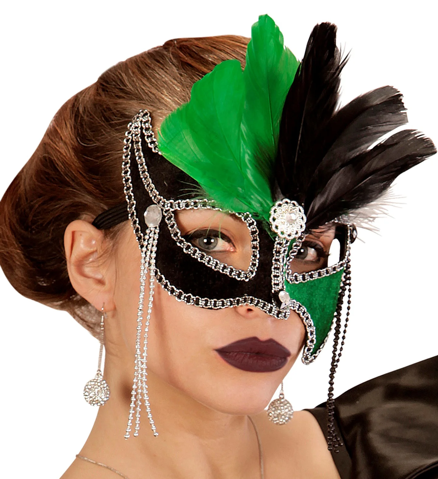 Groen zwart Ball masker - Image 2