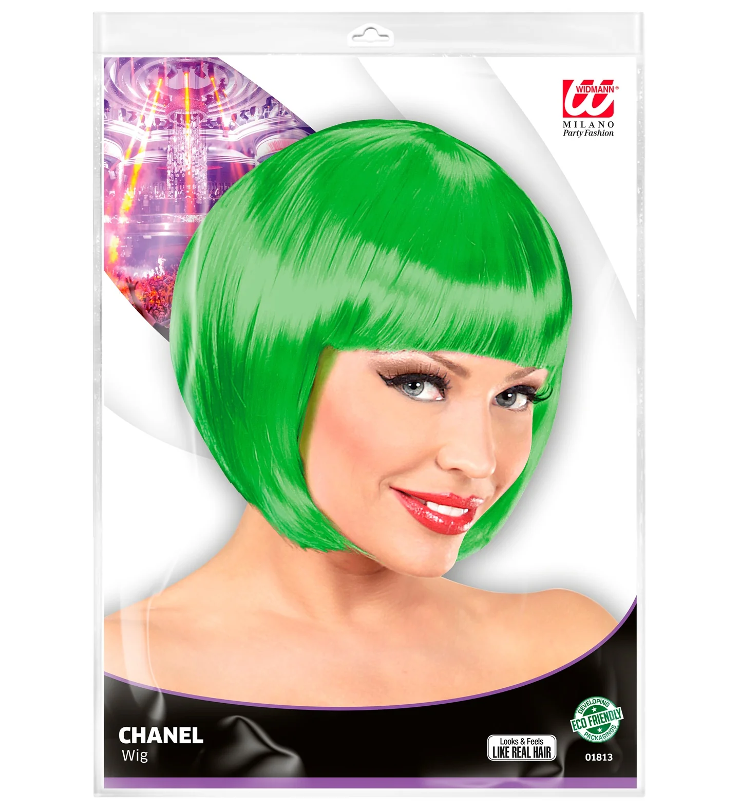 Groene boblijnpruik dames - Image 4