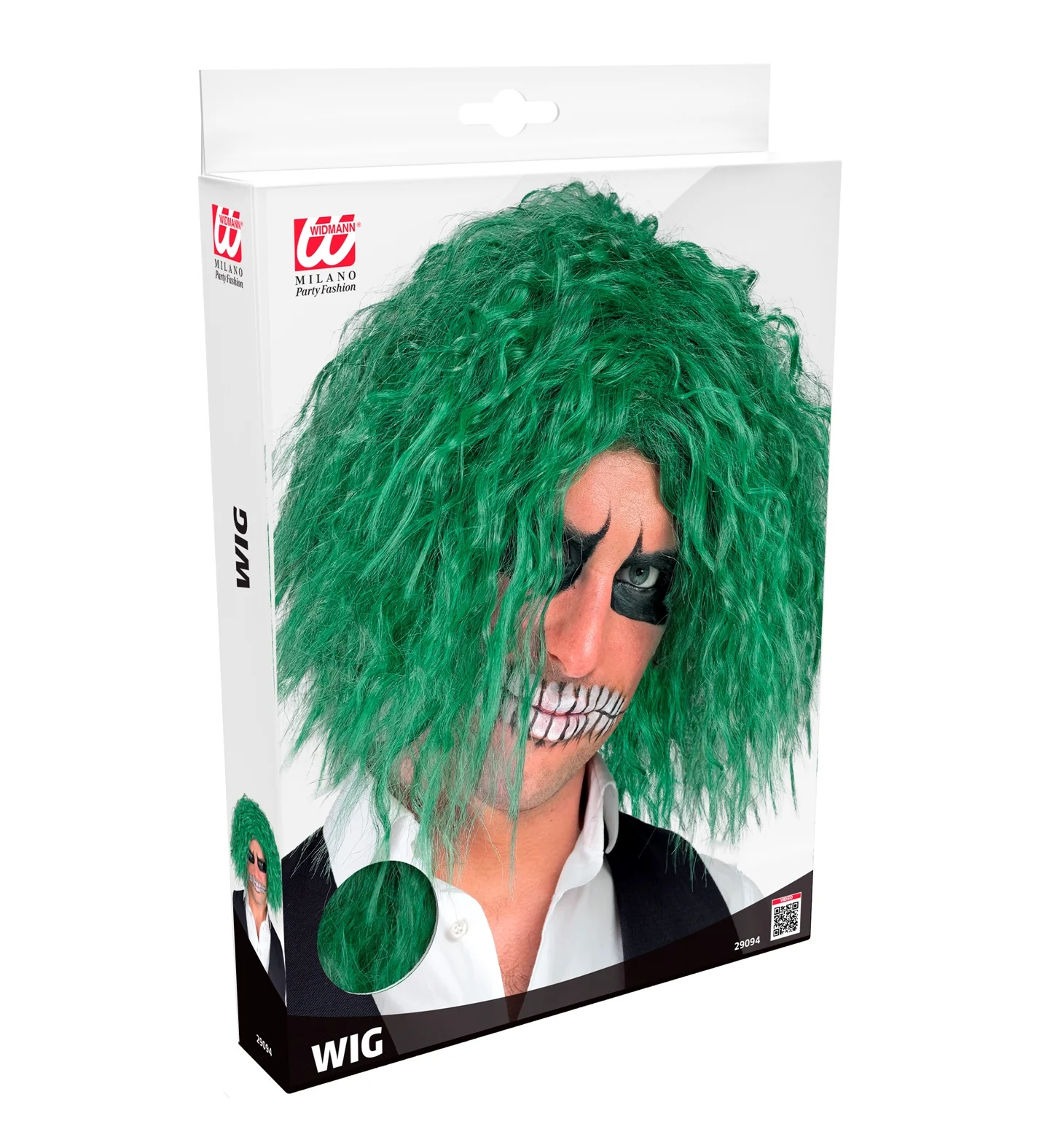 Groene creepy Joker clownspruik - Image 3