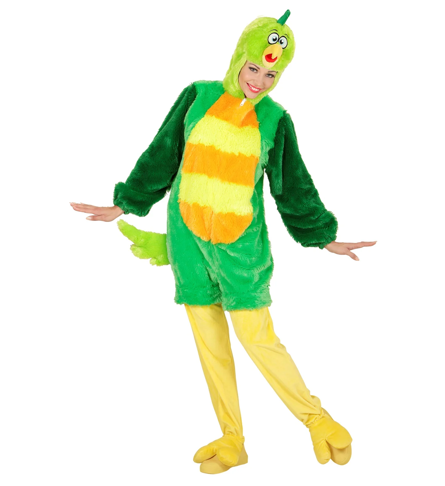 Groene vogelpakken met masker