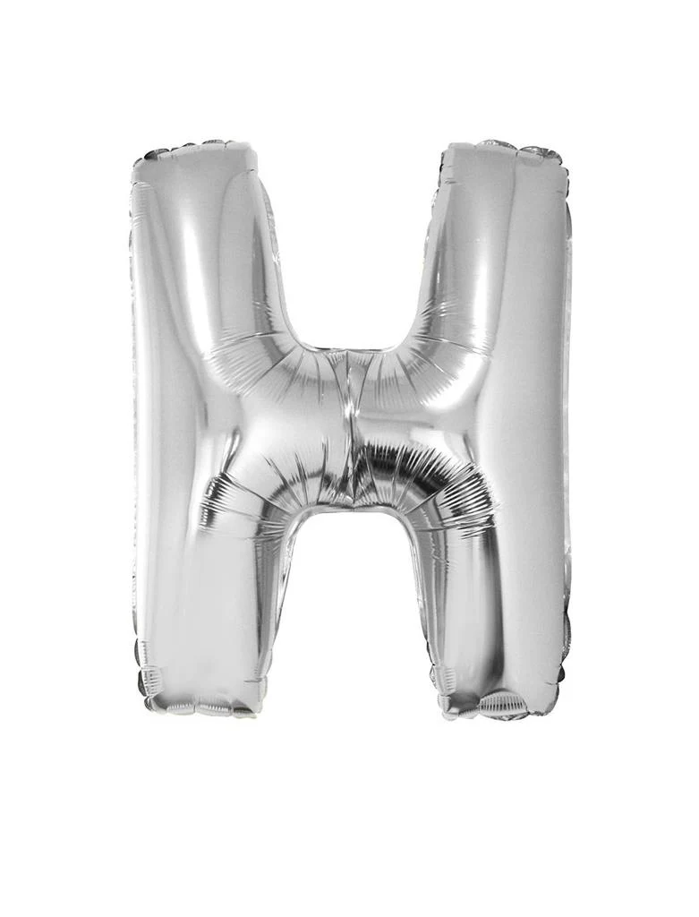 Grote folie ballon letter H Zilver