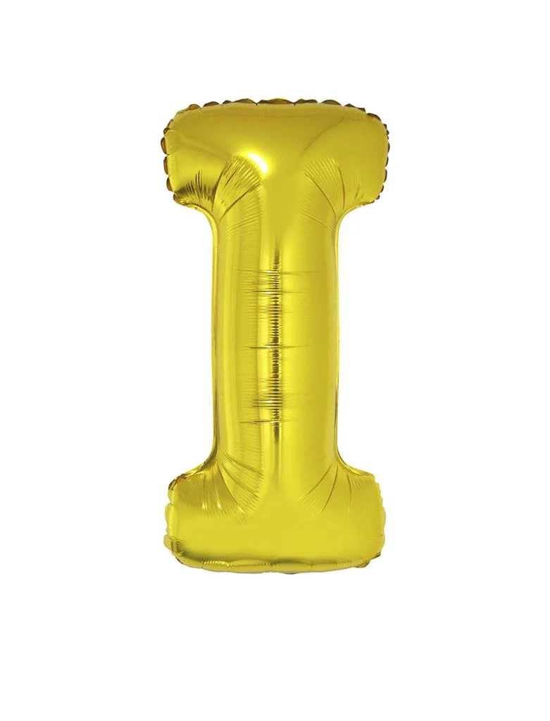 Grote folie ballon letter I Goud