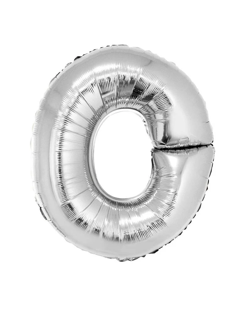 Grote folie ballon letter O Zilver