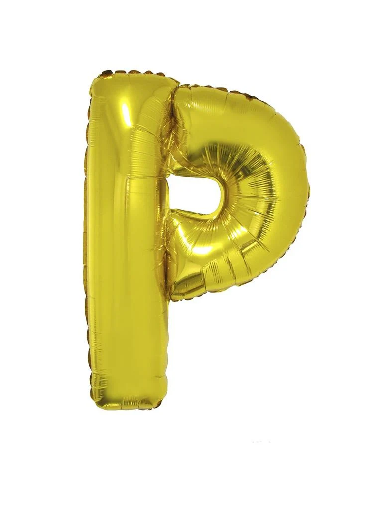 Grote folie ballon letter P Goud