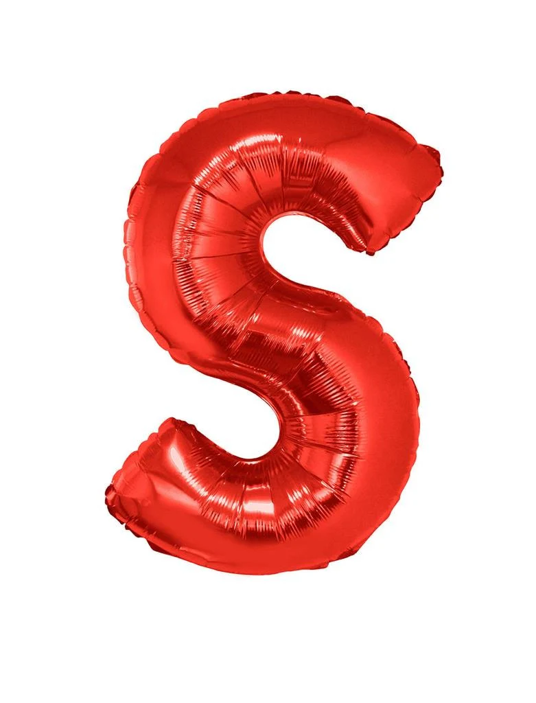 Grote folie ballon letter S Rood