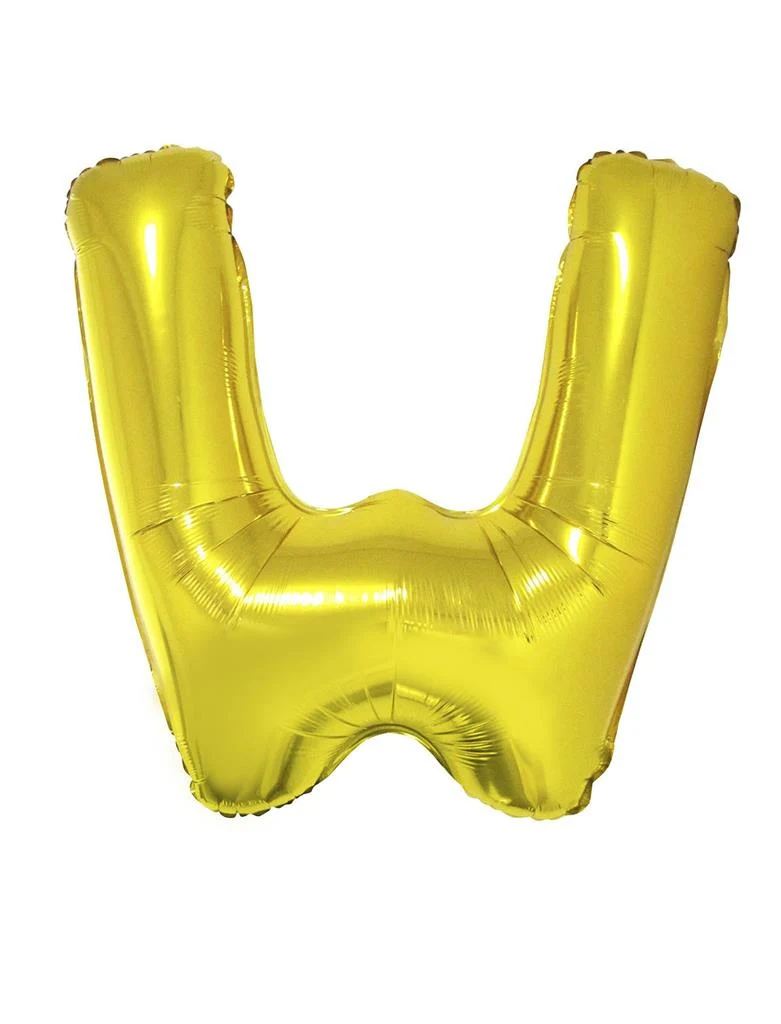 Grote folie ballon letter W Goud