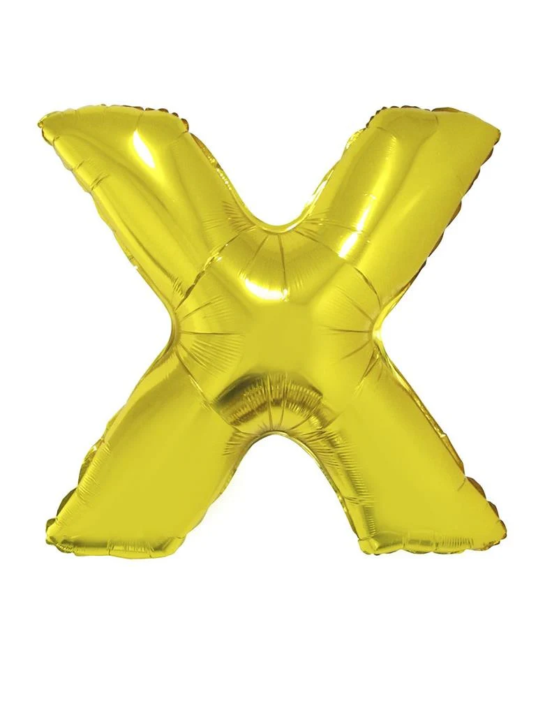 Grote folie ballon letter X Goud