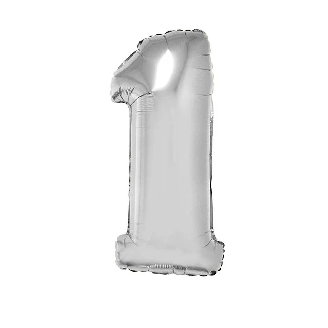 Folieballon 102 cm zilver - Image 3