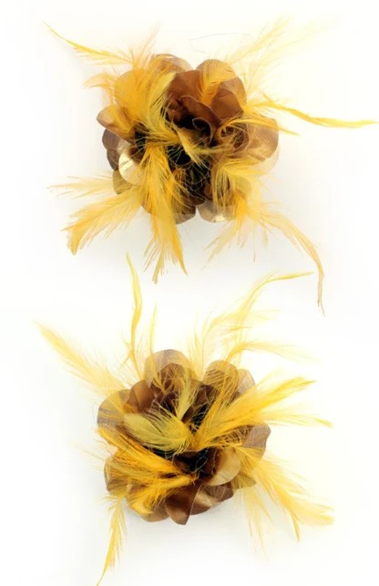 Haarclip met gouden zijden bloem