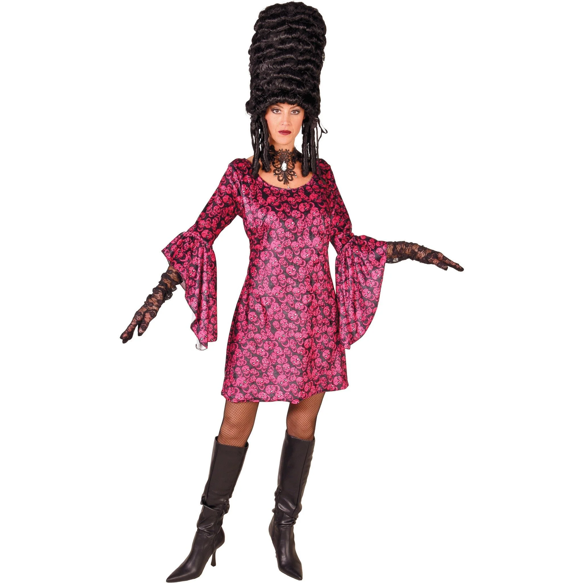 Halloween jurkje roze schedels