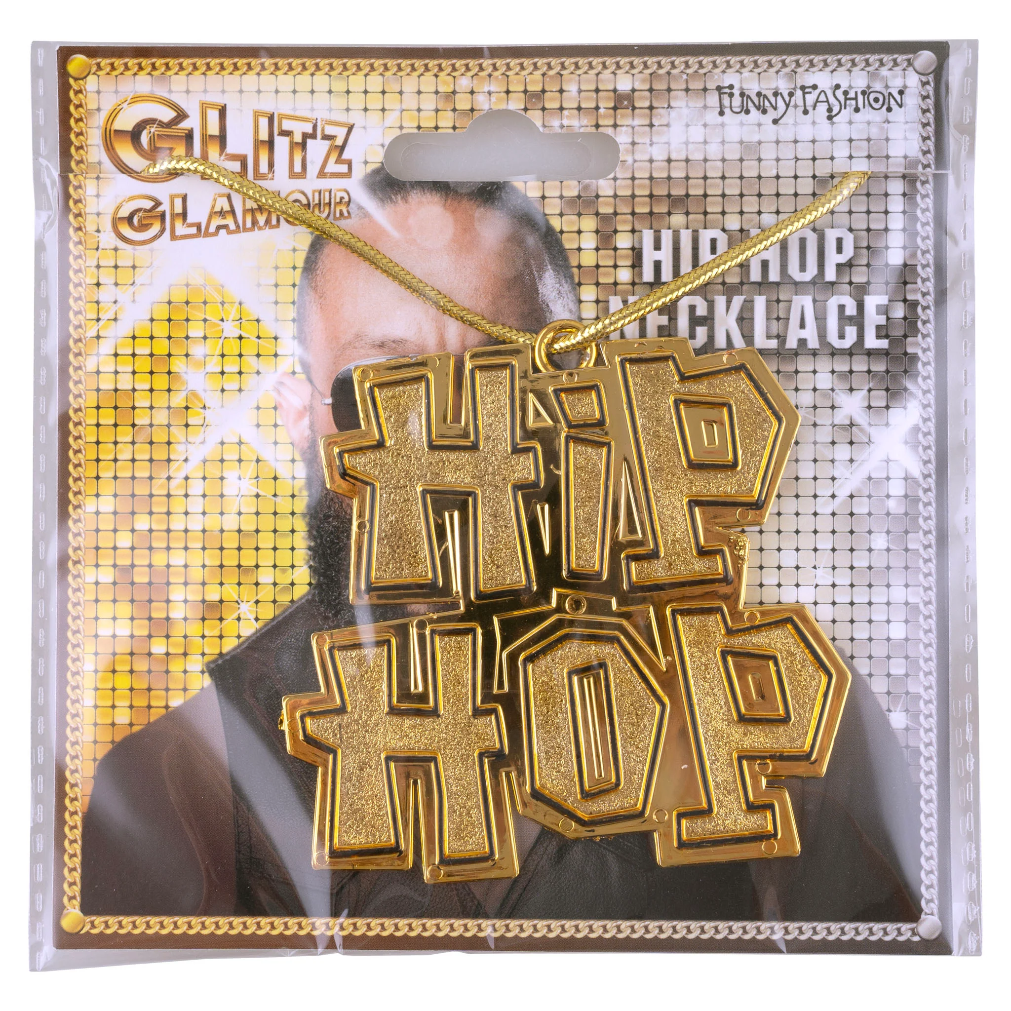 Halsketting Hip Hop goud - Image 3