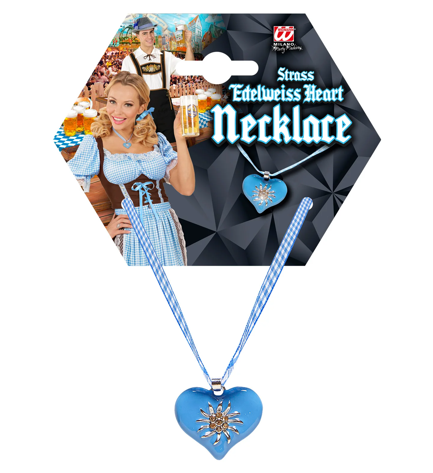 Halsketting met azuurblauw hart en edelweiss - Image 4