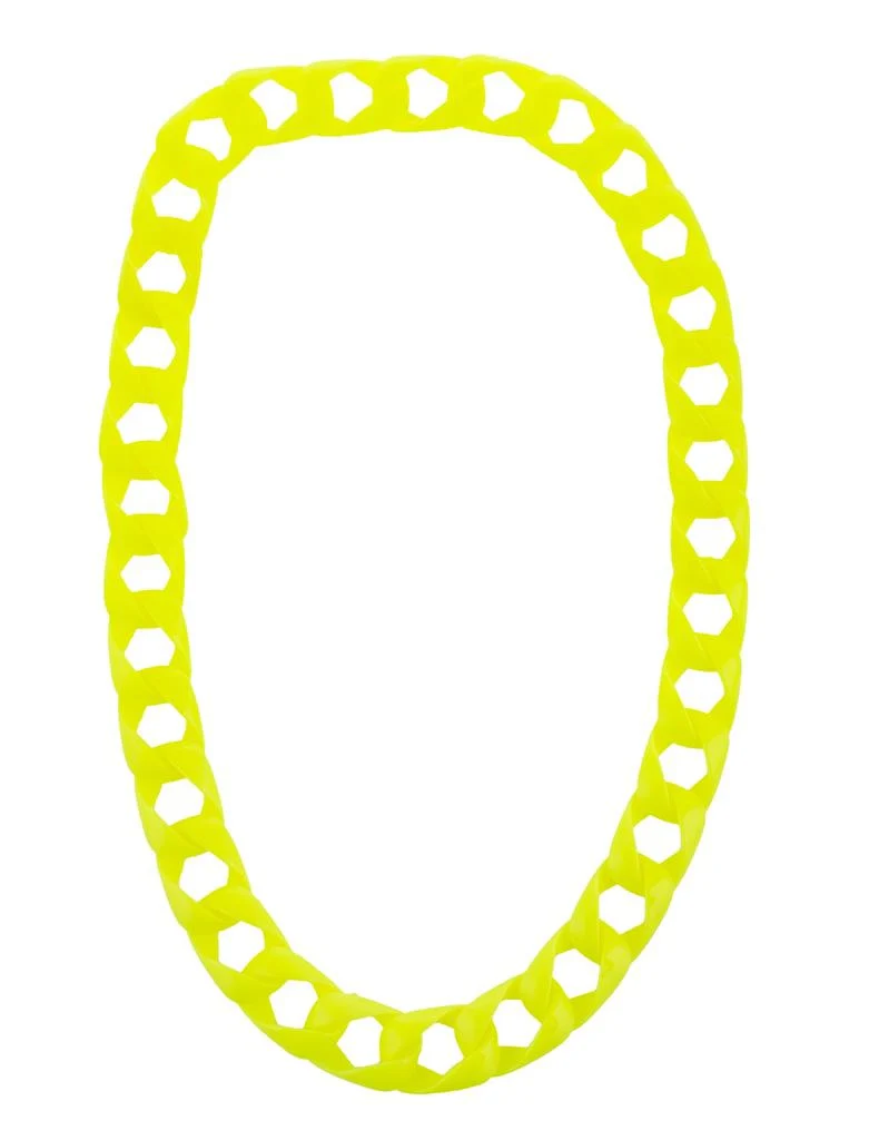 Halsketting met grote schakels fluor geel