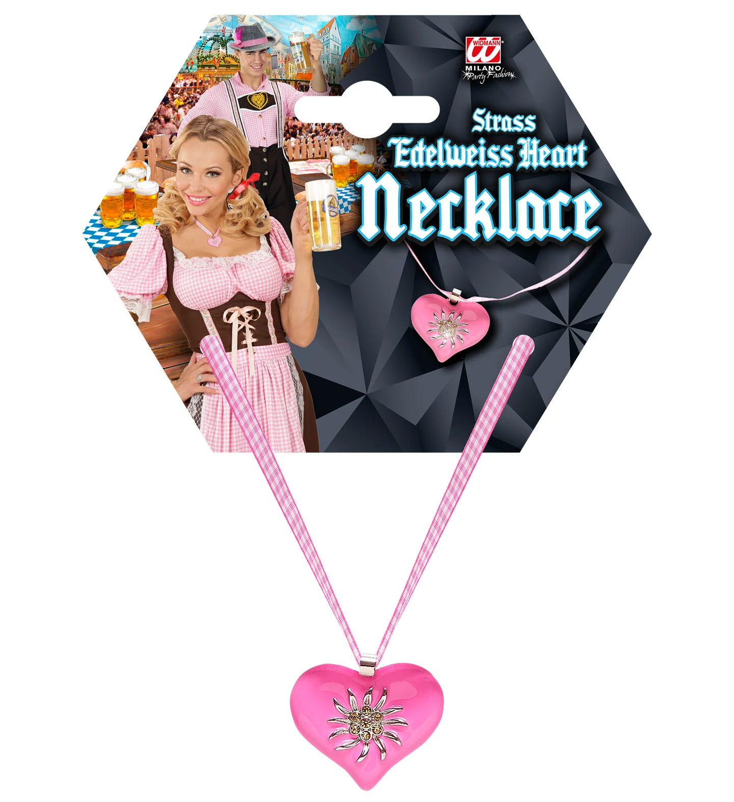 Halsketting met roze hart en edelweiss - Image 4