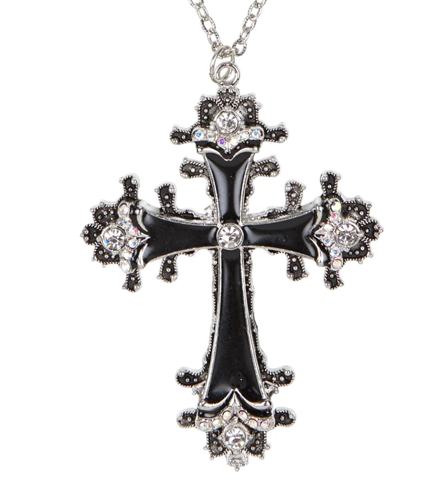 Halsketting zwart met strass - Image 2