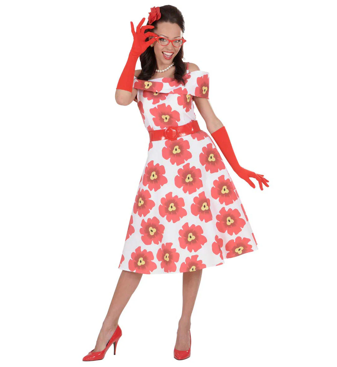 handschoenen lycra 37cm rood - Image 3